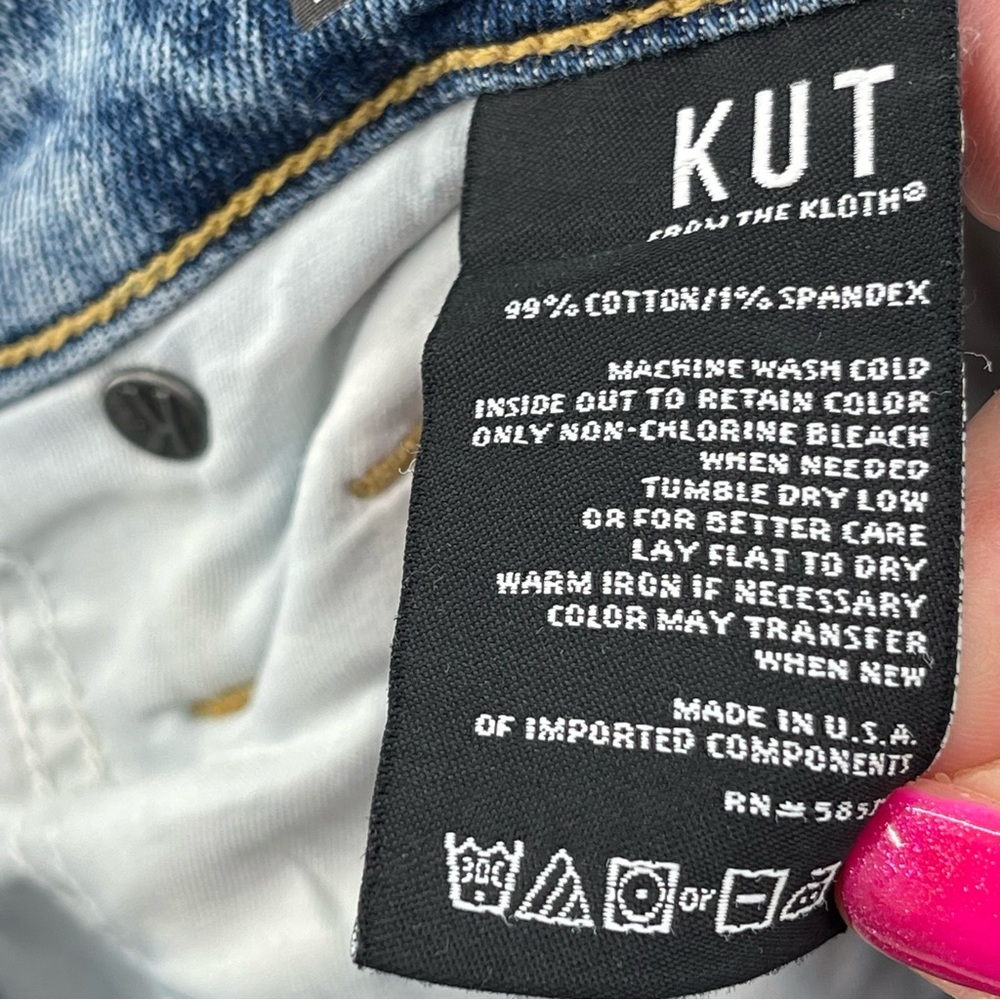 Kut From The Kloth Rachael Fab Ab Mom Jeans High Rise Distressed Size 6 - Picture 9 of 10
